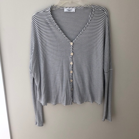 Carly Jean Los Angeles Tops - Carly Jean Los Angeles striped thermal button up M